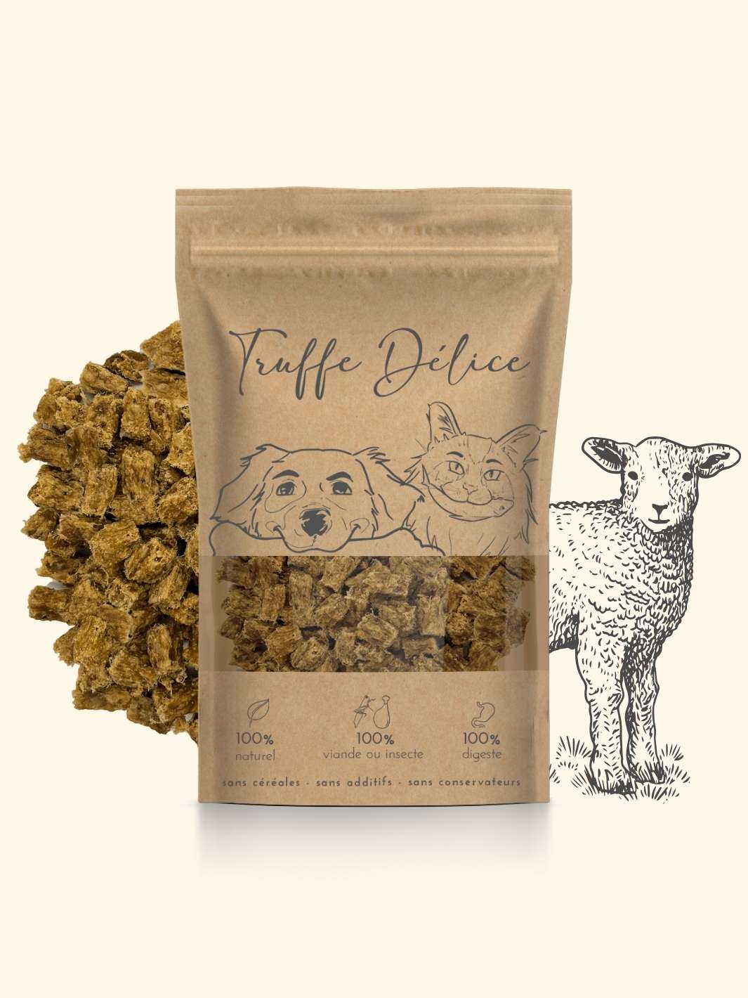 Friandises naturelle à l'agneau pour chats