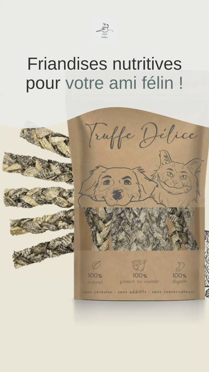 Tresses de peaux de morue pour chats