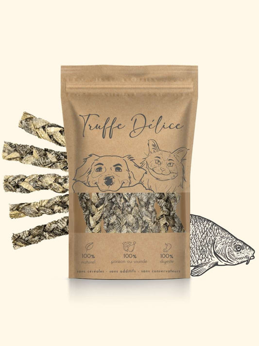 Tresses de peaux de morue pour chats